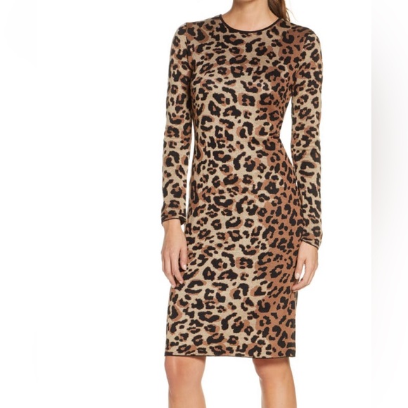 Vince Camuto Dresses & Skirts - Vince Camuto Women's Animal Print Sweater Dress. Medium.